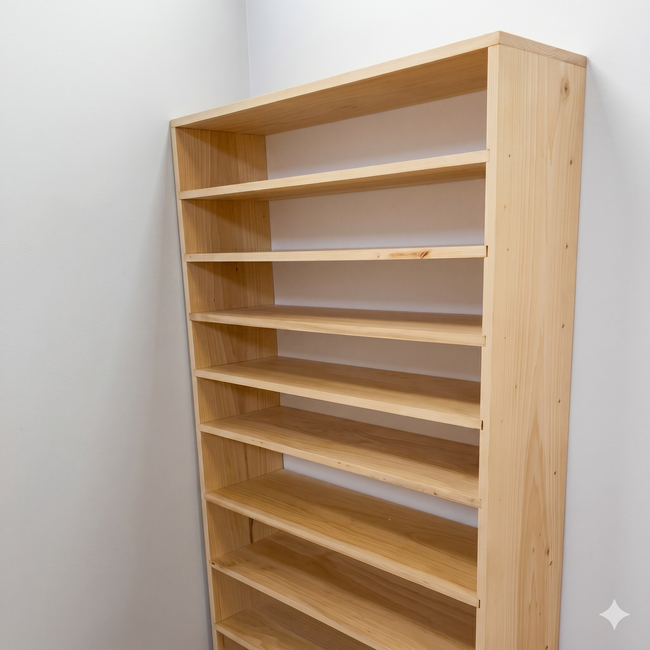 Custom Wood Books Magazines Storage Shelf  "BookKeeper" for Book Organization, Featuring Rod Shelves, Standing Shelf