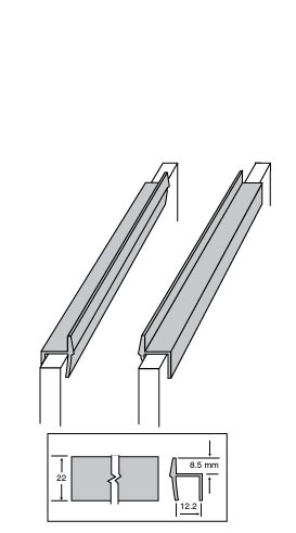 1/2" Hanging File Rail, Black 4 Ft