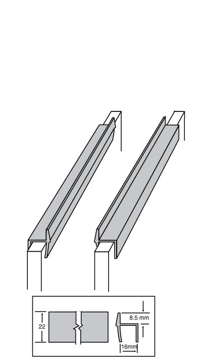 5/8" Hanging File Rail, White 2.5M / 98-7/16"