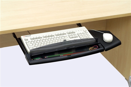 Black, Keyboard Tray with Pencil Compartment