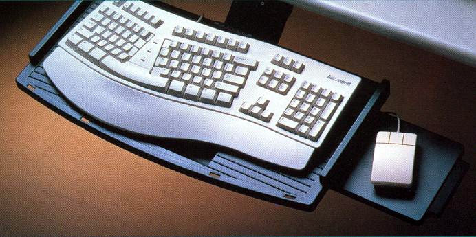 Black, Keyboard Tray with Support Arm