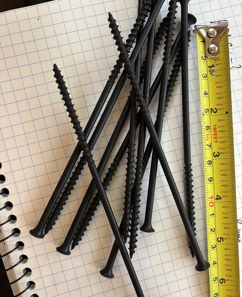 10pc Extra Long Sheetrock Screw, Black #10 X 6"  Z:B06X3WVXDX