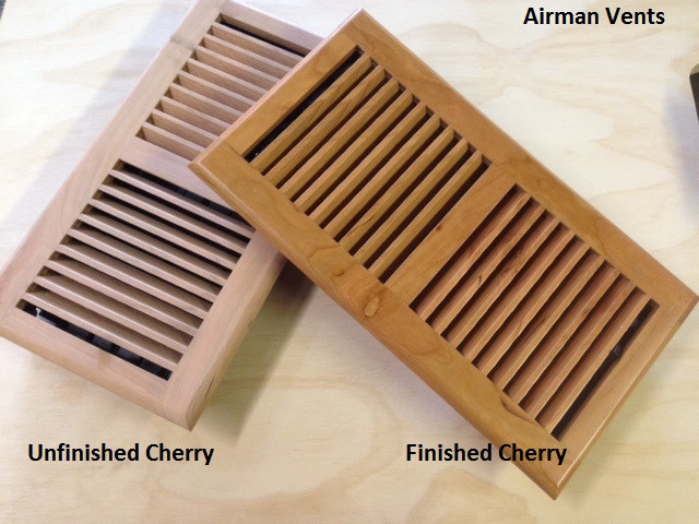 Drop In Brazillian Cherry Vent with Classic register adjustable Dumper, Choose By opening size And Finish