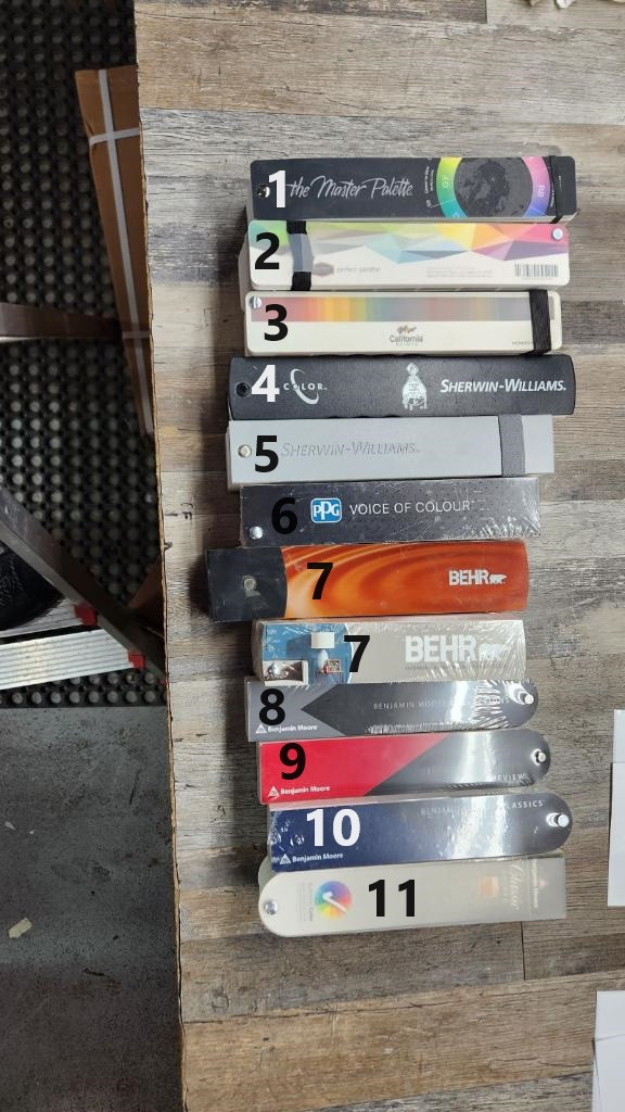 Behr Benjamin Moore PPG Sherwin Williams Glidden Colors collection Fan Decks Complete Paint Colors choose yours Fan Deck Samples