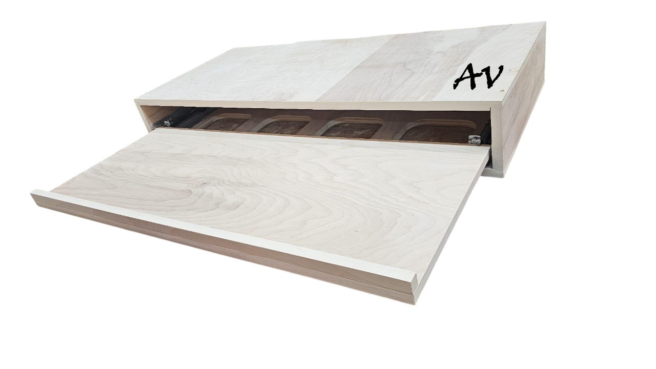 Real Plywood Pull Out Keybord Shelf "TrojanKBRD" Plywood Choose Slides and sizes - Drawer Box, EASYEST to Install OuterBox, Choose Sizes and Material