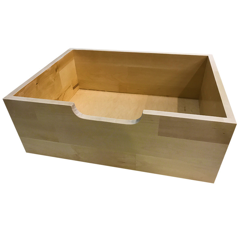 Birch Wood Drawer Box with Pull Cutout MD3, Choose sizes, Build your drawer