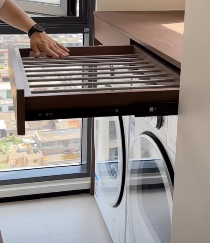 Hanging Laundry Drying Racks Pull Out - Drawer Box with Rods and slides-Choose sizes and materials, Build your rack today. Unfinished.