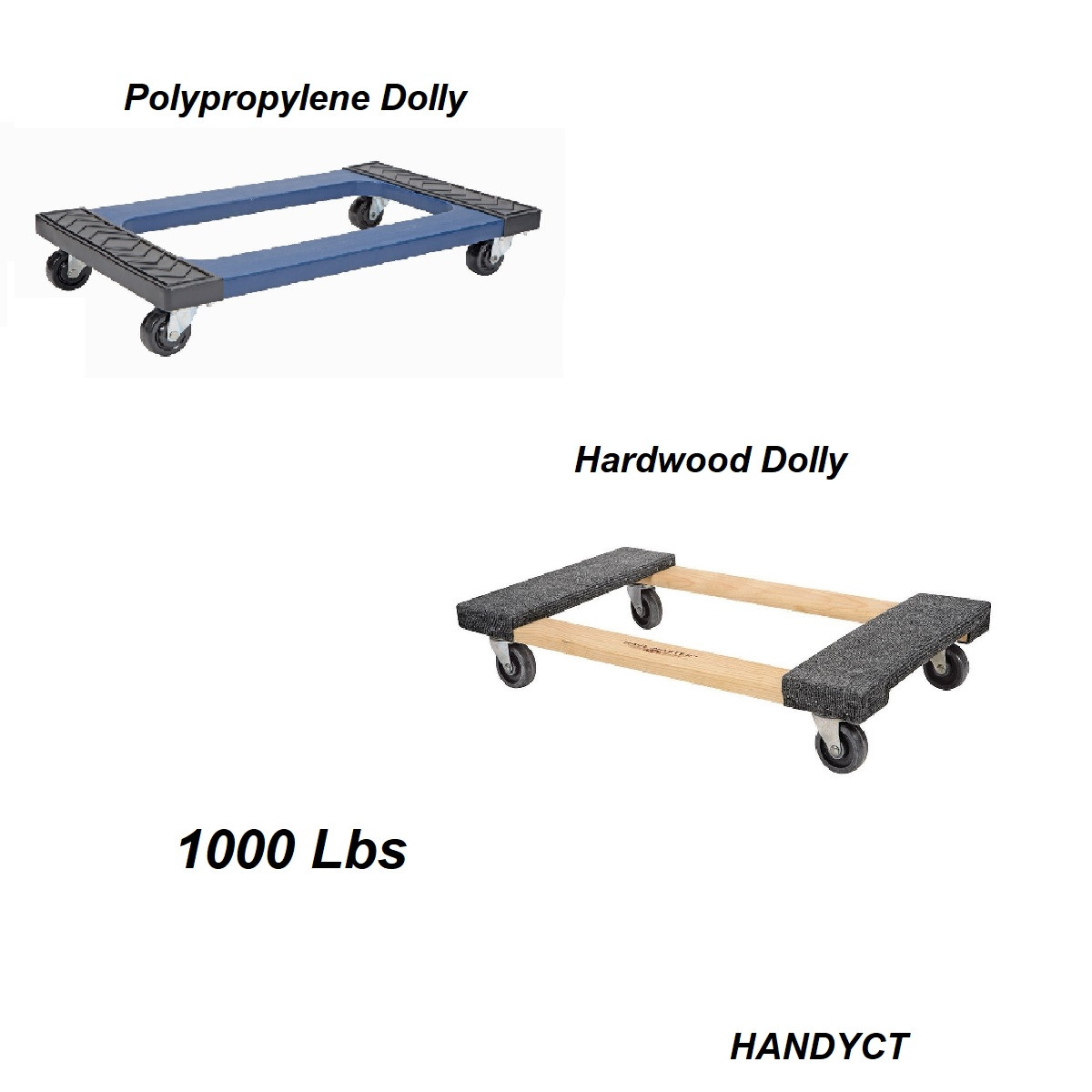 Mover's Furniture Dolly "Molly" 1000 Lbs. Capacity Choose Poly Dolly or Wooden Dolly Choose size and Material