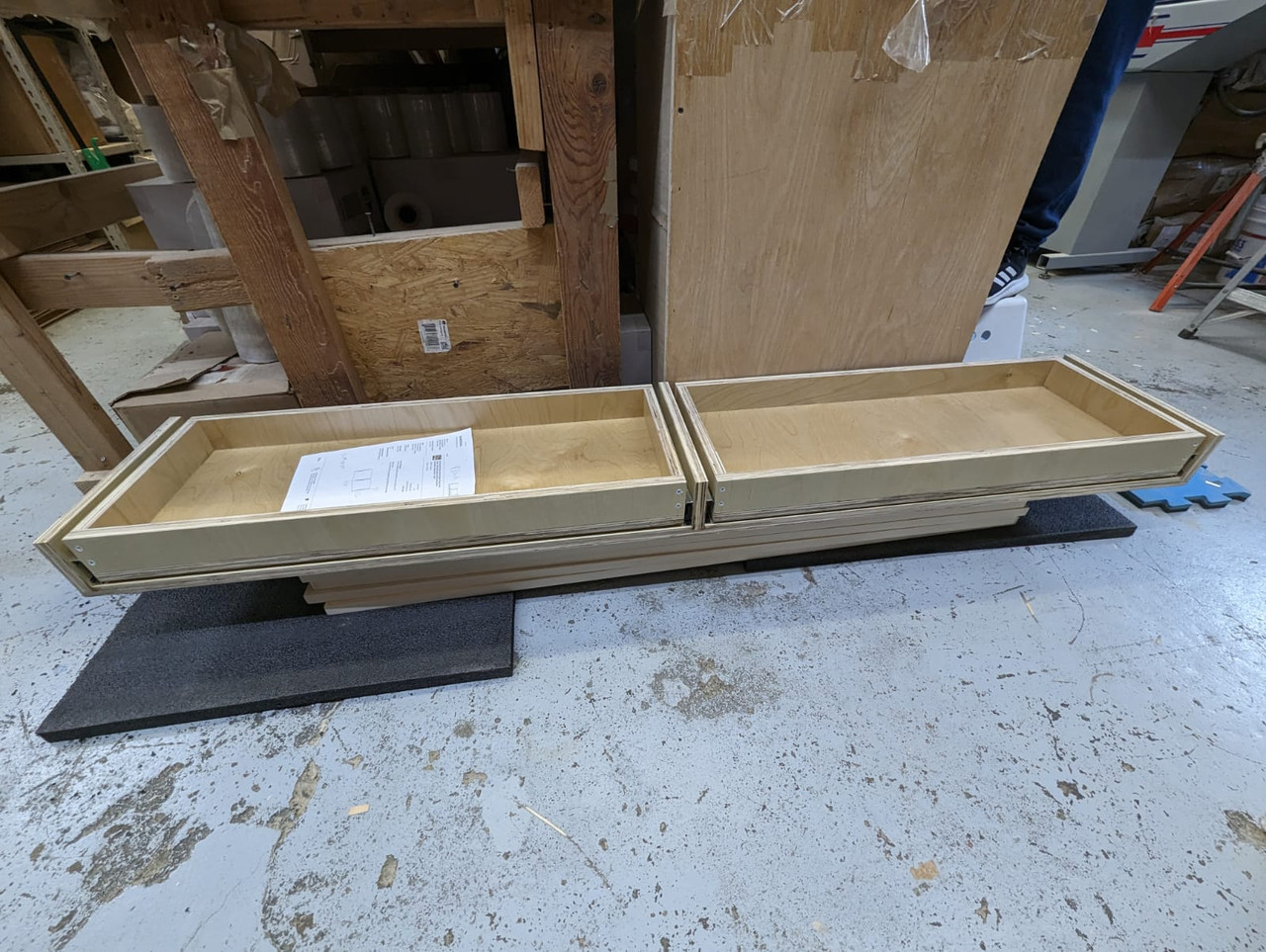 Toe Kick Pull Out Drawer "Double Mule Trojan" Choose Slides and sizes- 2 Drawer Boxes in one Outer box , EASYEST to Install with OuterBox