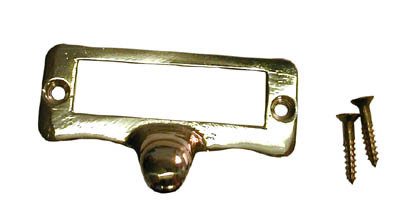 Label Holder with finger pull, Polished Brass 7/8" X 2-1/4"