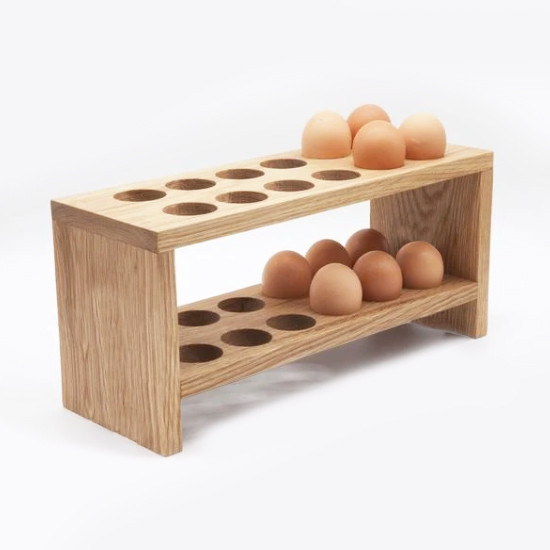 Double Egg Wood Holder Stand