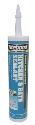 Titebond Kitchen & Bath Sealant, Similar To # F1601 White 10.1 Oz