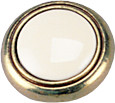 KNOB, BEIGE/BRNSH BRASS