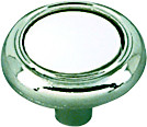 KNOB, WHITE/BRT CHROME