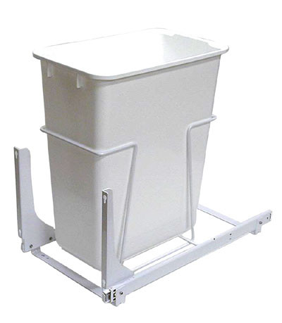 Door mount slide-out waste bin - Single, Similar To # Fepdmsw12 1 30W White 35Qt 9-5/16"W X 18-3/4"H X 20"D