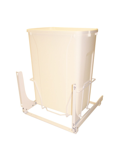 Door Mount Slide-out waste bin - 35 qt, White 35Qt 14-5/16"W X 18-3/4"H X 16"D
