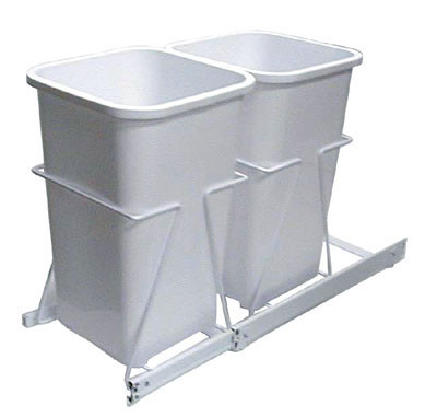 Narrow Bin Double Slide Out, 27 qt, Similar To # Feprc12 2 27W White 27Qt 19"H X 11-5/16"W X 23"D
