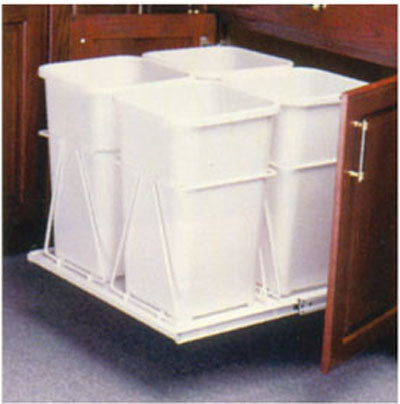 Recycle Center, 4-27 Qt Bin, White
