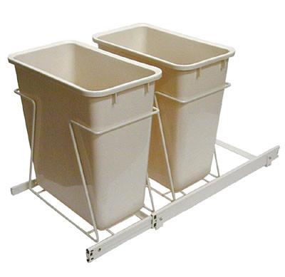 Wide Bin Double Slide Out, 20 qt, Similar To # Fepsw15 2 20W White 20Qt 16-1/2"H X 15-1/4"W X 22"D