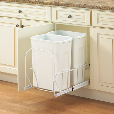 15" Wide Bin Double Slide Out, 35 qt, Similar To # Fepsw15 2 35W Fepsw18 2 30W White 35Qt 14-5/16" W X 18-3/4" H X 22-9/16" D