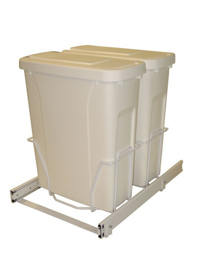 Recycle Center, 2-20 qt bins w/lids, Similar To # Feplsw15 2 20W White