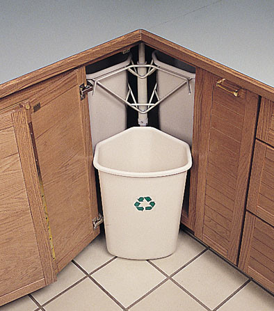 Rotary Recycling Center w/Door Hdwe, White 28"