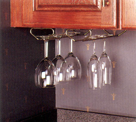 Stemware Holder, Brass 1-5/8" H X 4" W X 11-1/2" L