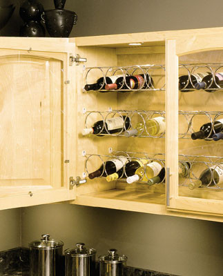 Horizontal Wine Rack - 9 Ring, Frosted Nickel 41-5/8" X 4-3/8"