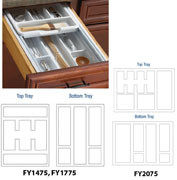 Drawer Tray Inserts, Plastic,18-1/4"W x 17-1/4"D x 3-1/4"H, Trim-To-Fit