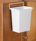 Built-In Waste Containers, 9-1/2" W x 7"D x 11-1/8"H, White 9 qt, No Lid