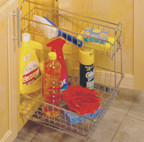Base Cabinet Pull-Outs/Undersink, 12-1/8"W x 18-3/4"D x 15-7/16"H, Multi-Use Basket w/Handleand Accesory Basket, Zinc/75 lb.
