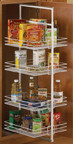 Pull Out Pantry Units, 42-1/2" to 49-3/8"H x 3-13.16"W x 22-1/4"D, White