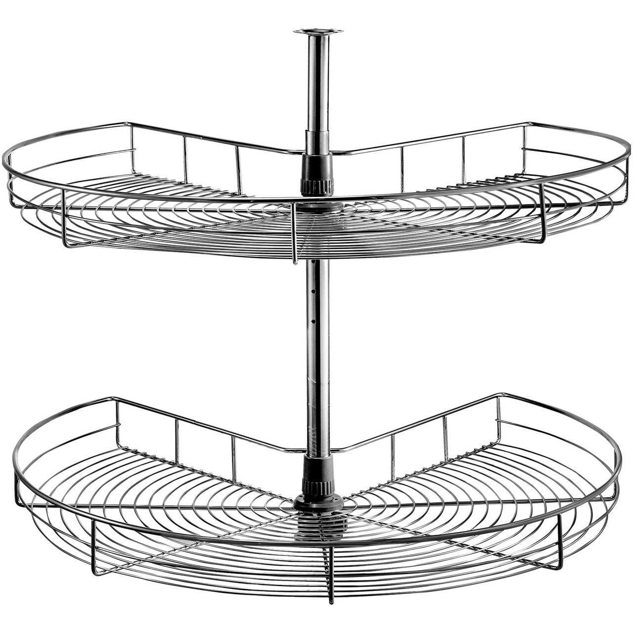 Kidney Shaped Chrome Corner Organizer 31" Diameter Kitchen Cabinet Blind Corner 2-Shelf Blind Corner Organizer Stainless Steel Lazy Susan Replacement Shelf Silver Blind Corner Shelf 36 lbs FYPC32STM-SSVEVOR