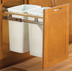 Top Mount Trash Pull-Outs with Standard Close, 21"W x 22-1/2"D x 17-1/2"H, Zinc/100 lb. without Baskets