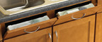 Plastic Sink Tip-Out Trays, 14"W x 1-5/8"D x 3"H, No Tab Stops, White