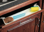 Plastic Sink Tip-Out Trays, 15-3/8"L x 2-3/4"D x 3"H, DeepD, w/Tab Stops, White