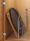 Base Cabinet Tray Dividers, 15/16"W x 19-1/2"D x 12"H, Single Divider, Frosted Nickel