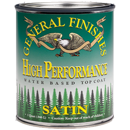 Water Based High Performance Polyurethane Top Coat, Satin 1 Quart