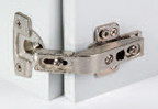 Pie Cut Corner Hinges, 42mm, Screw On Cup, Self-Closing
