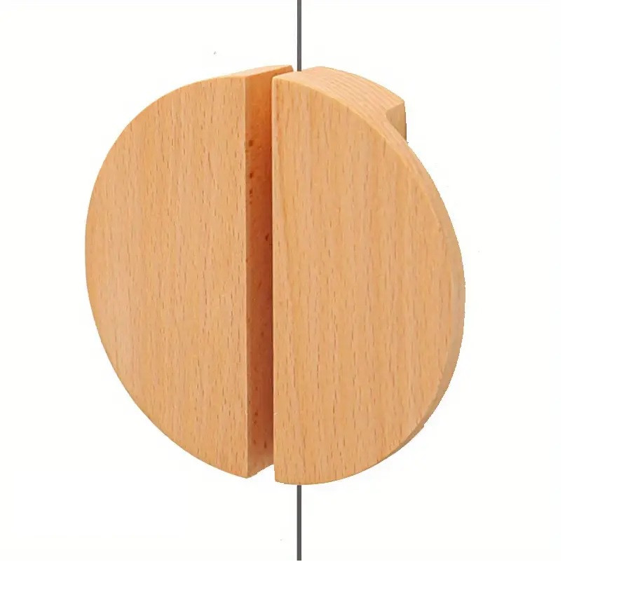Split Wooden or Mdf Round Door Handle "BABY SPL" Choose Size and Color, 3/4" Deep