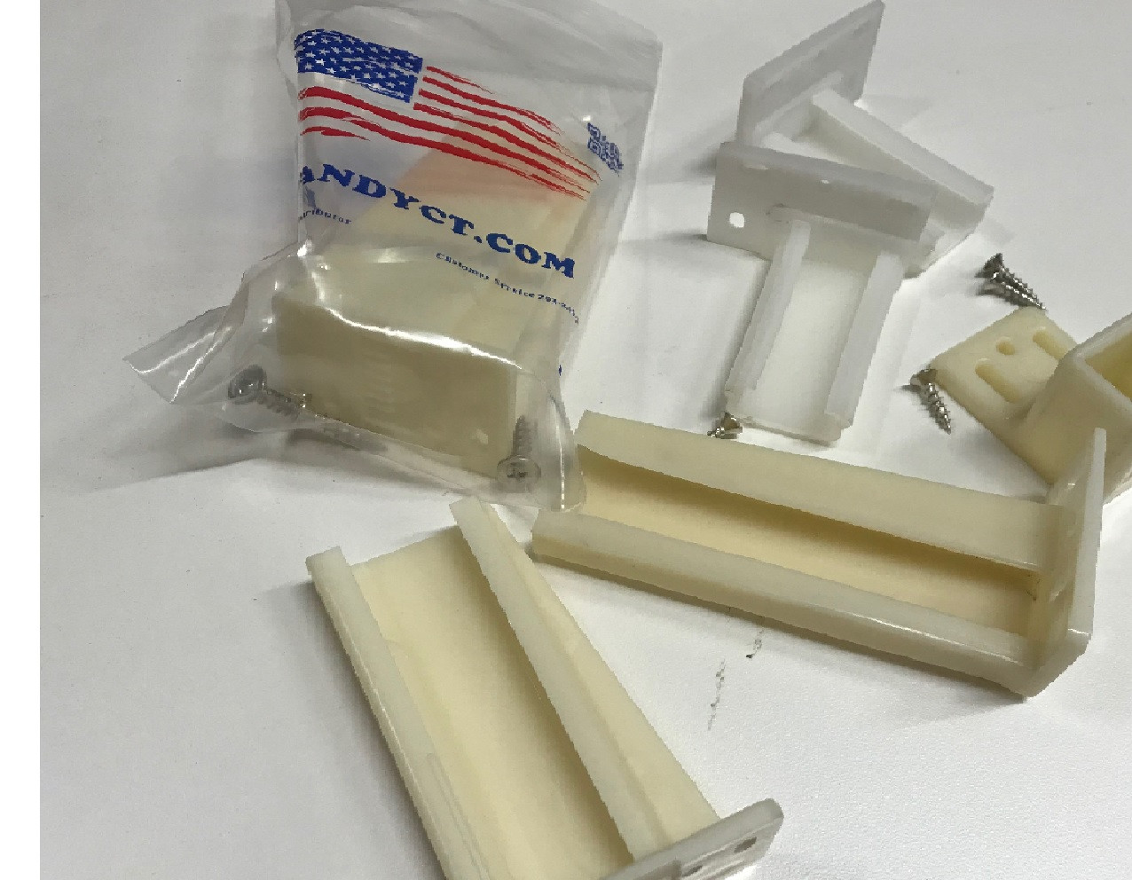 Rear Mounting Brackets Support Socket for Epoxy and ball bearing Drawer Slides, Plastic,Choose Length and inside height Pair L an R