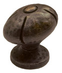ANCIENT BRONZE OVAL KNOB, 1-1/4"