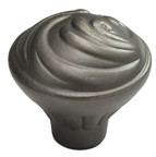 1-3/8" SOLID BRASS KNOB, ANTIQUE NICKEL
