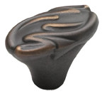 1-3/4"SOLID BRASS OVAL KNOB,ANCIENT BRZE