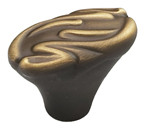 1-3/4"SOLID BRS OVAL KNOB,ANTQ LIGHT BRS