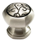 1-3/8" BRUSHED NICKEL BLACK KNOB