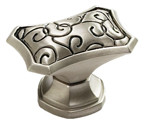 OCTAGONAL OVAL KNOB, BRUSHED NCKEL BLACK