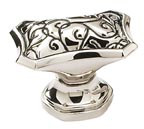 OCTAGONAL OVAL KNOB, POLISHED NCKL BLACK