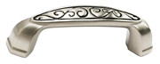 BRUSHED NICKEL BLACK PULL, 3" C/C