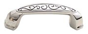 POLISHED NICKEL BLACK PULL, 96 MM C/C